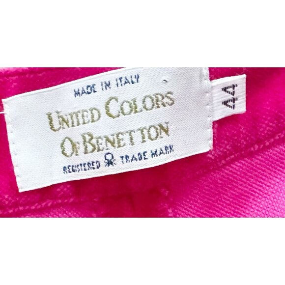 Vintage UNITED COLORS of BENETTON Pink Velvet High Waisted Pants Sz 26 - Picture 6 of 7